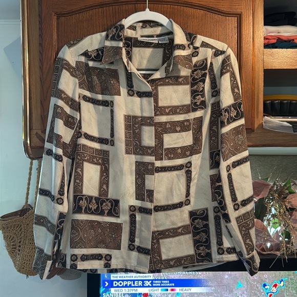 Alfred Dunner 90s Vtg paisley print button-up shirt size 6P - Picture 1 of 14